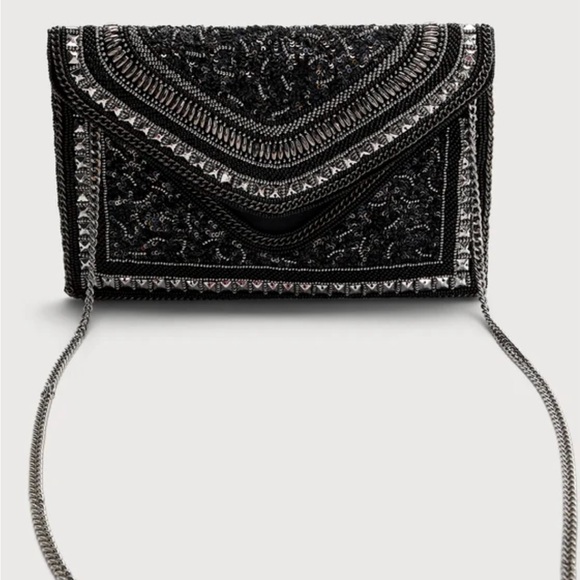 Elegant Classy Black and Silver Sequin Beaded Clutch Crossbody Women’s Lulu’s - Picture 13 of 16